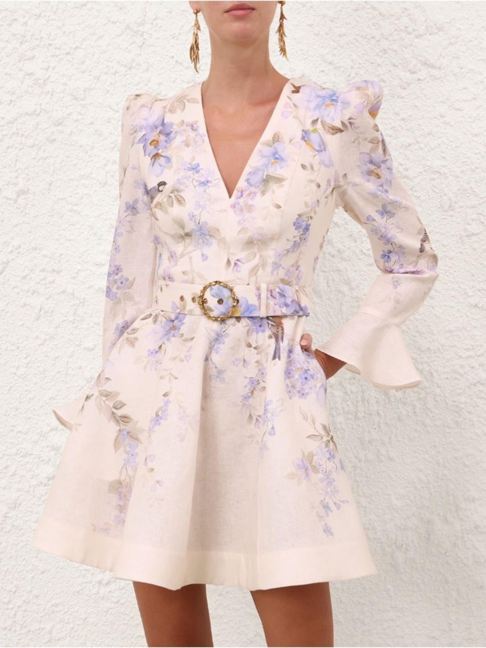 Zimmermann Luna Plunge Mini Dress